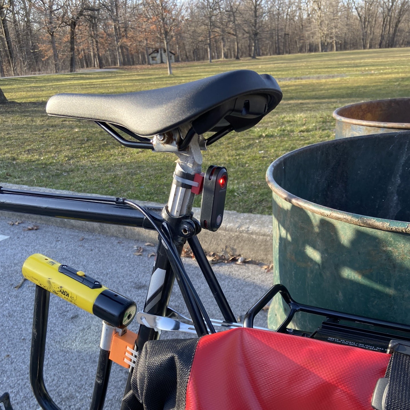 3D printed bike lock mount attached to bicycle